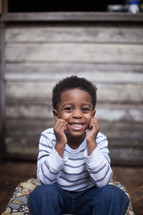 portrait of an African American toddler boy 
