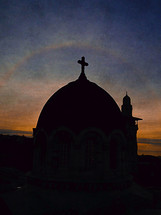 silhouette of a church dome in Jerusalem 