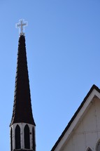 Historic "Candlelight Chapel" Las Vegas, Nevada - marriage chapel steeple with neon light cross 
