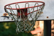 old worn basketball net 