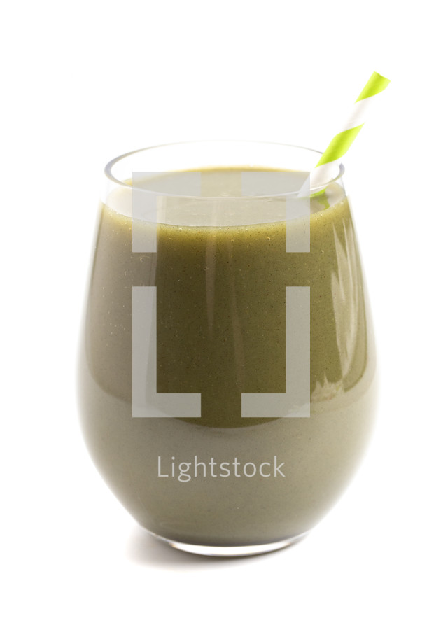 Healthy Green Smoothie Isolated on a White Background