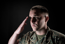 saluting Marine 