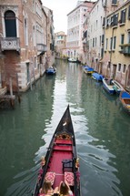 gondola on the canals in Venice 