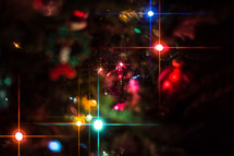 colored lights on a Christmas tree