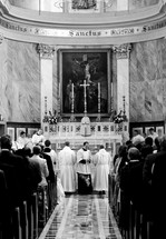 Mass in a Catholic cathedral.