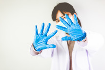 doctor wearing gloves 