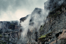 fog and mountain cliffs 