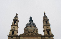 bell towers, steeple, dome, cathedral, sky, sculptures, clock tower 