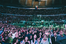 cheering crowd at a concert 