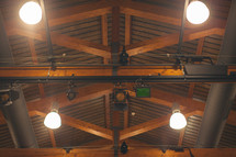 lamps hanging in the rafters 