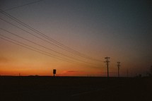 power lines at dusk 