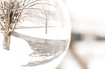snowy scene in a glass orb 