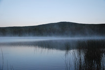 steam over a lake 