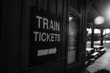 train tickets sign