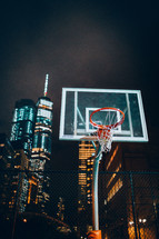 Basketball court in downtown New York City