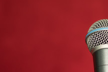 microphone on a red background 