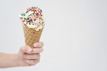 hand holding an ice cream cone 