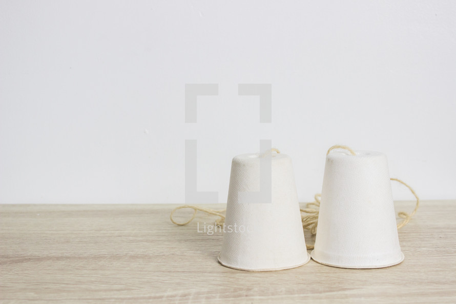 paper cup telephone game 
