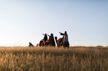 wisemen traveling on camels 