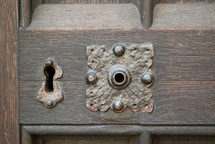 old key hole and broken door knob