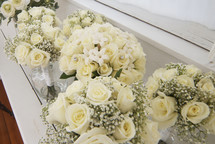 White rose flower bouquets