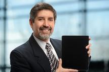 businessman with iPad 