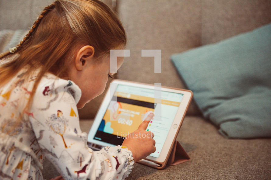 a child using a tablet 