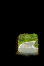 road through a tunnel