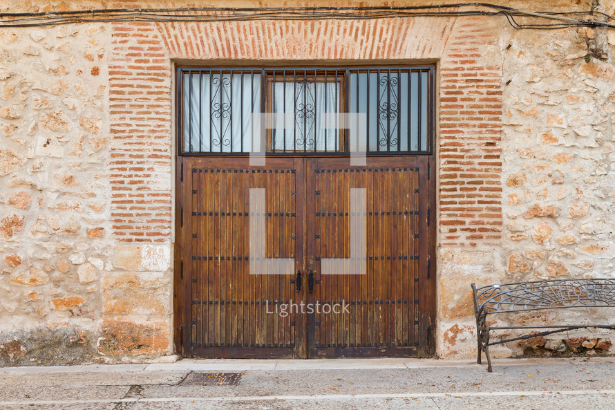 wooden exterior doors in Nuevo Baztan, Spain 