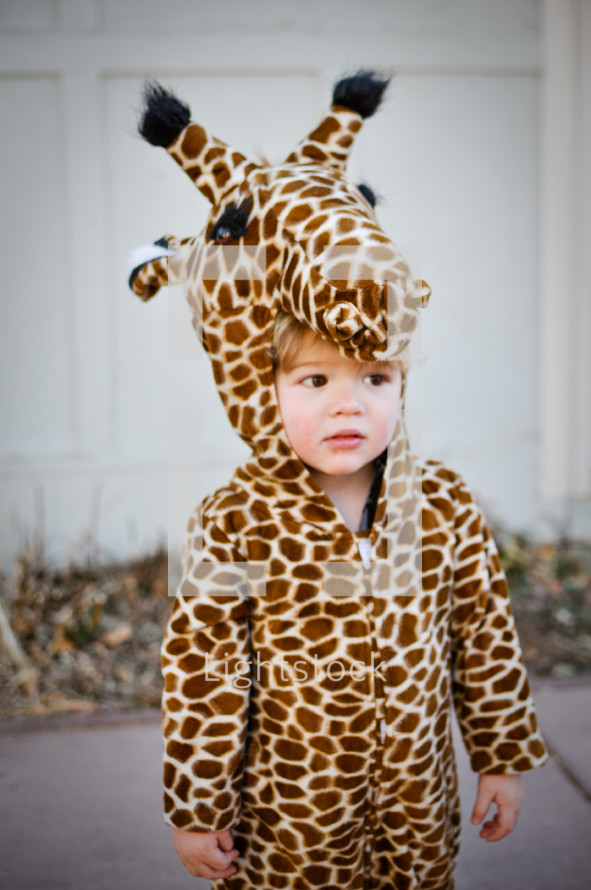 a child dressed as a giraffe 