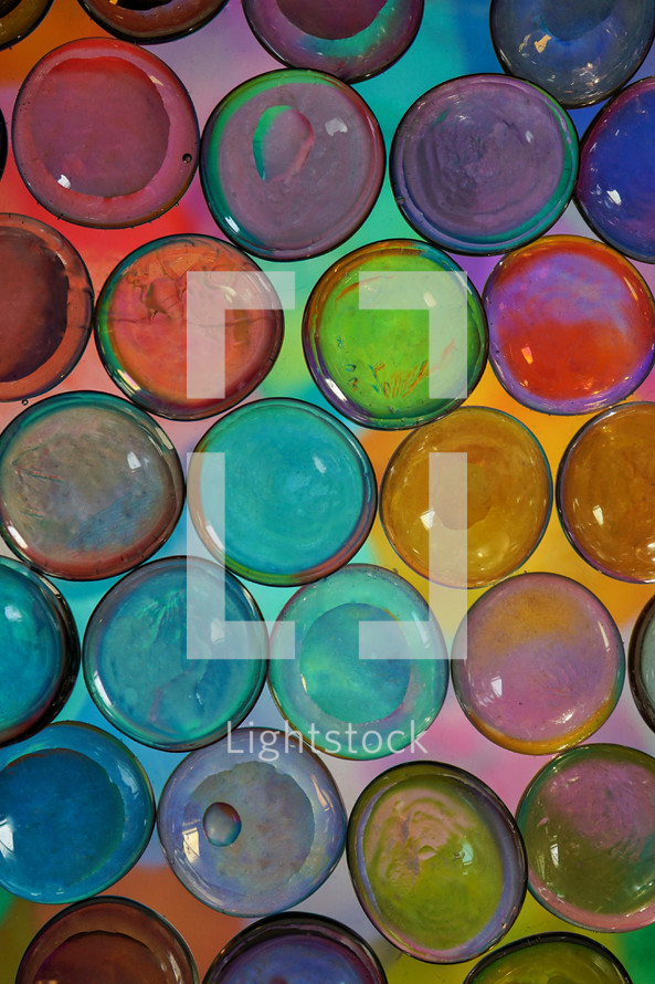 multi colored crystal bubbles, abstract background