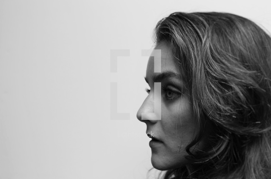 side profile of a woman's face 