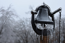 icicles on an outdoor bell 