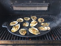 oysters on a grill 
