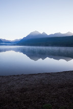 steam, mist, over, lake, water, sunrise, mountains, reflection, nature, outdoors 
