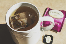 tea bag in a mug 