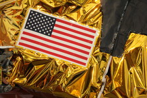American flag on foil 