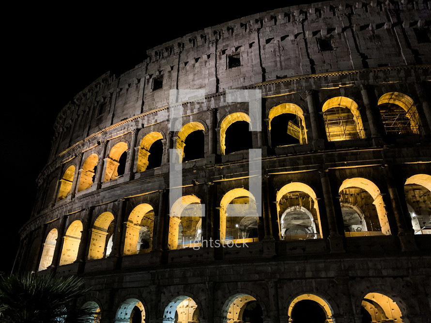 Colosseum in Rome at night 