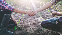 two farmers shaking hands