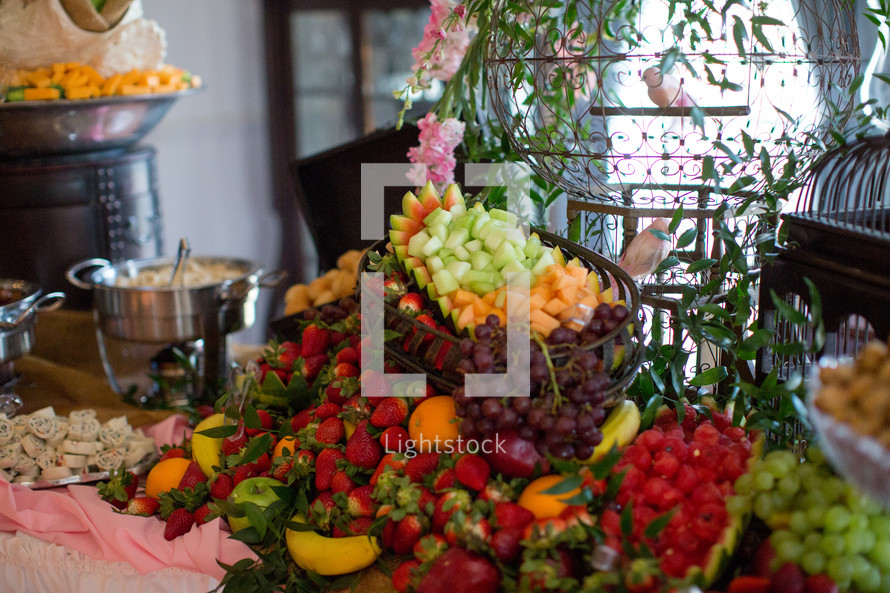fruit display on a table 