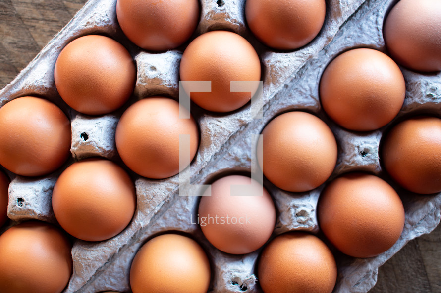 eggs in egg cartons 