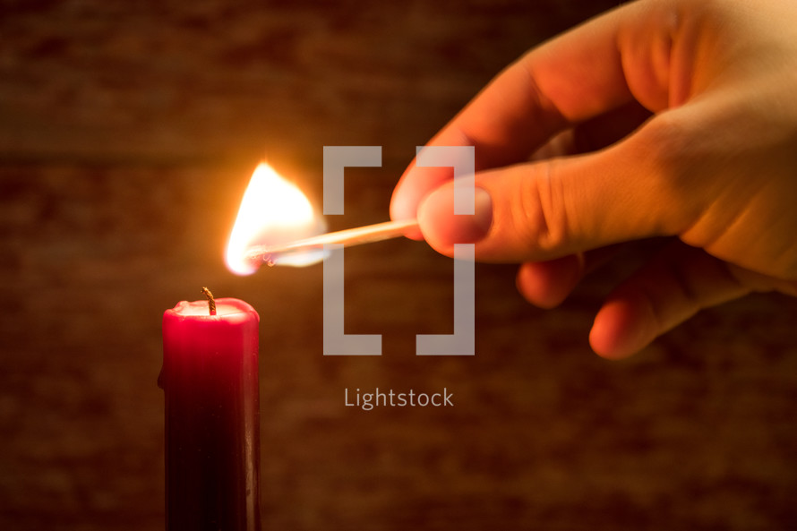 lighting a candle 