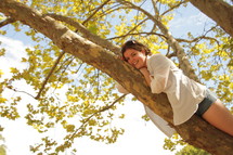 Woman in a tree