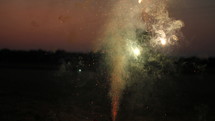 ground fireworks at night 