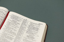 A Bible opened to Psalm 23