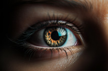 Closeup of the eye of a woman