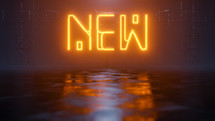 neon light with the word new 
