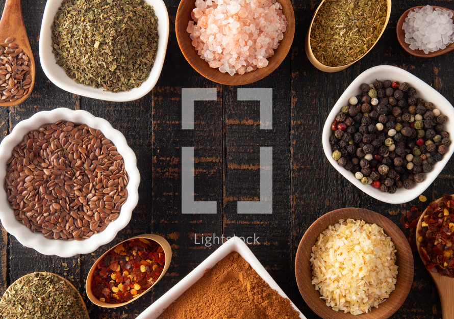 A Collage of Various Seasonings Spices and Herbs for Flavorful Cooking and Baking