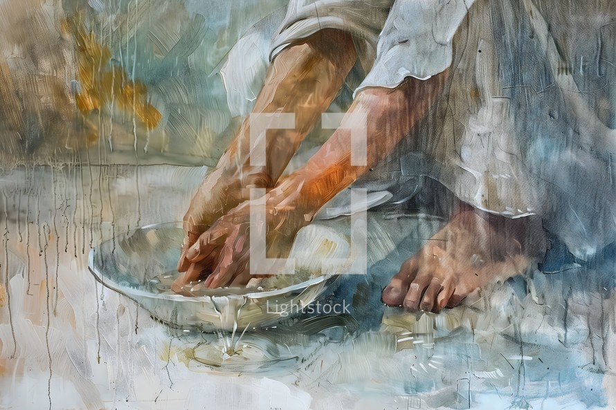 Jesus tells his followers to wash one another's feet