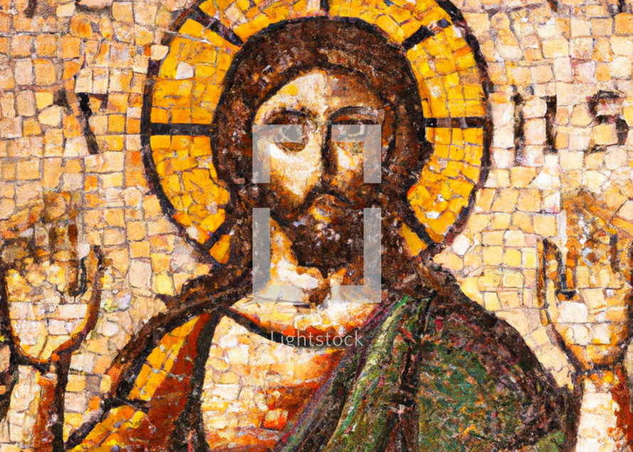 Jesus in ancient mosaic